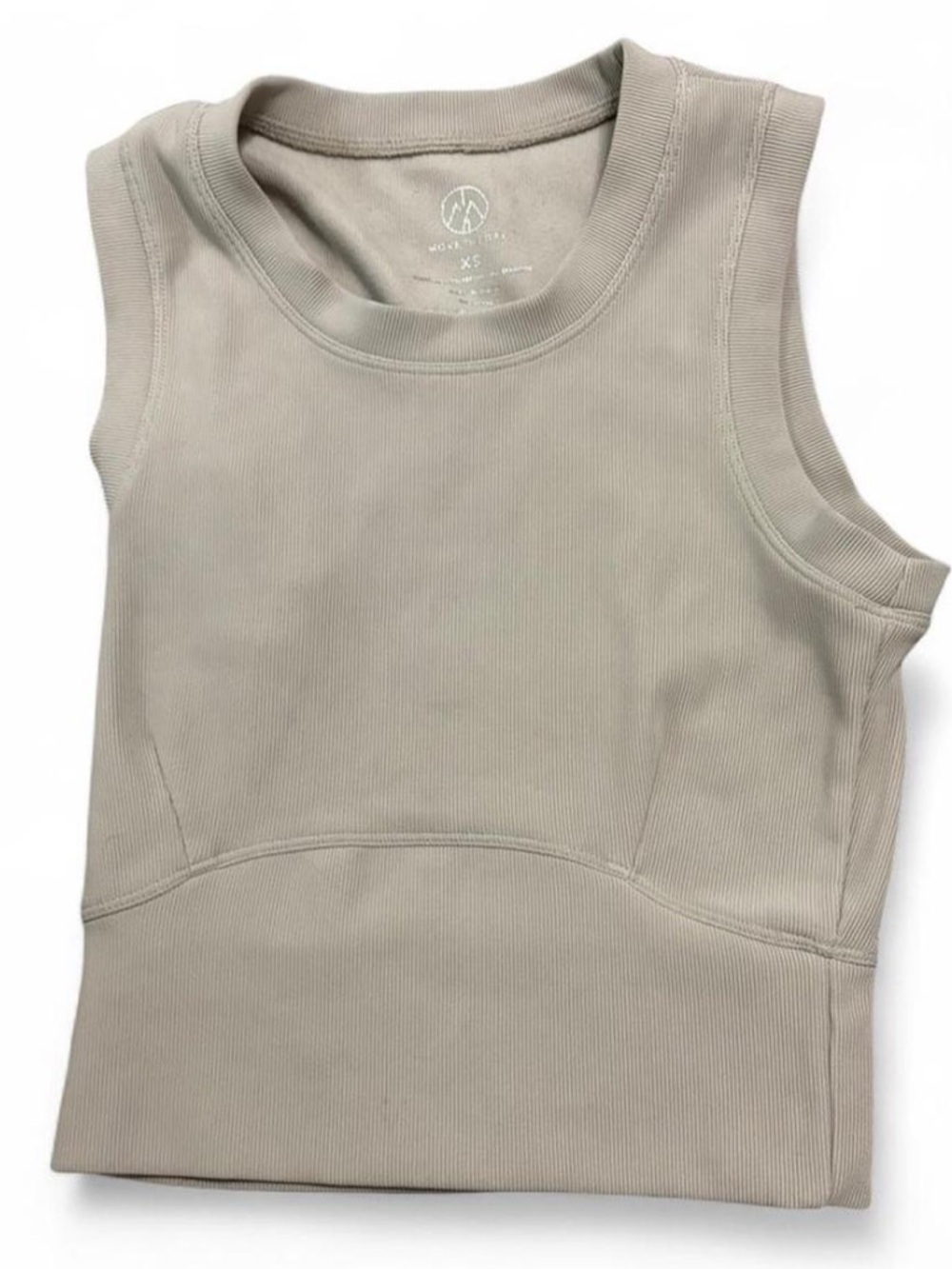 Move Theory Ribbed Tank Top in Light Taupe XS